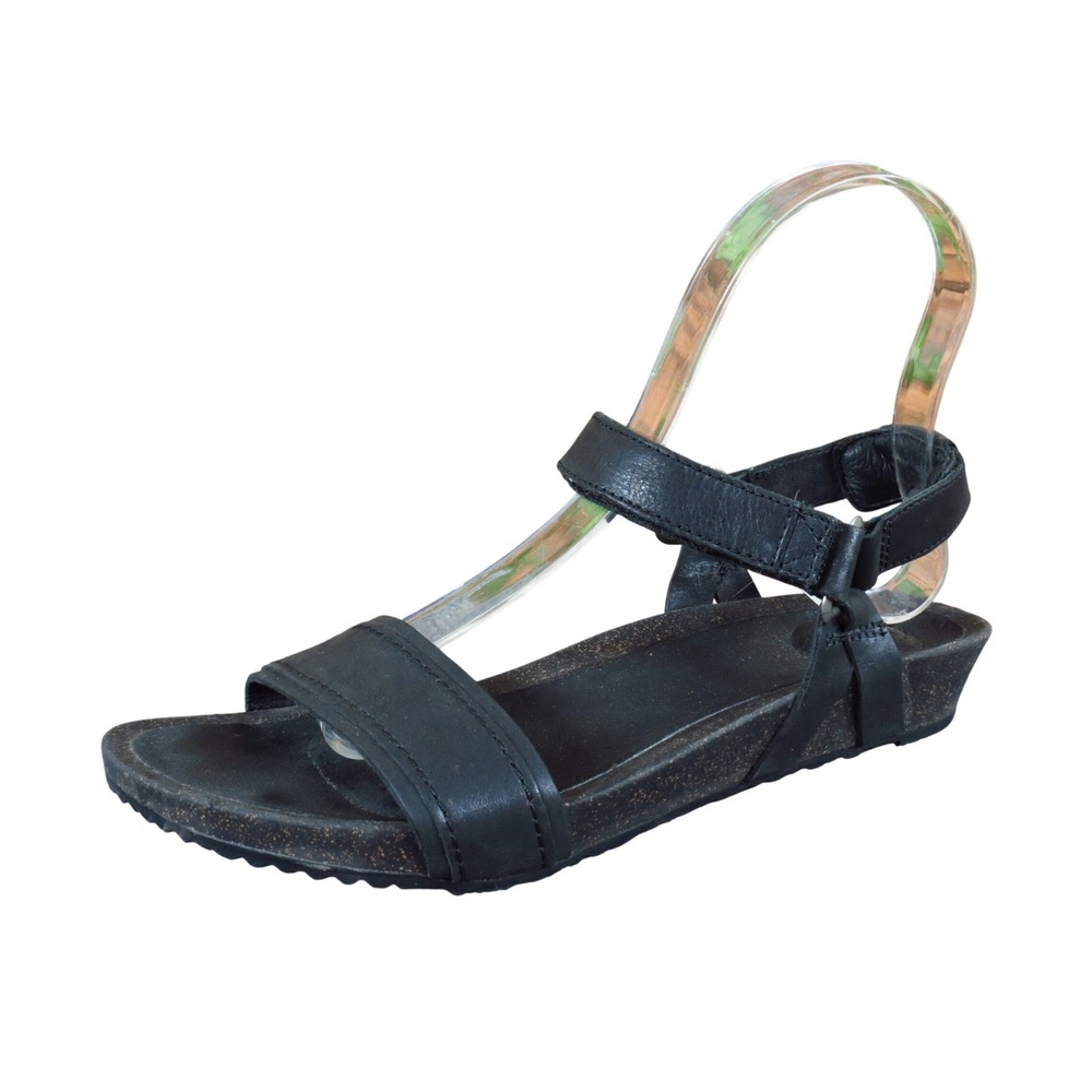 Teva Ysidro Stitch Womens Wedge Sandals Size 7 Outdoor Walking Black Leather